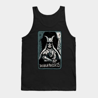 The High Priestess Skeleton Skull Tarot Card Tank Top